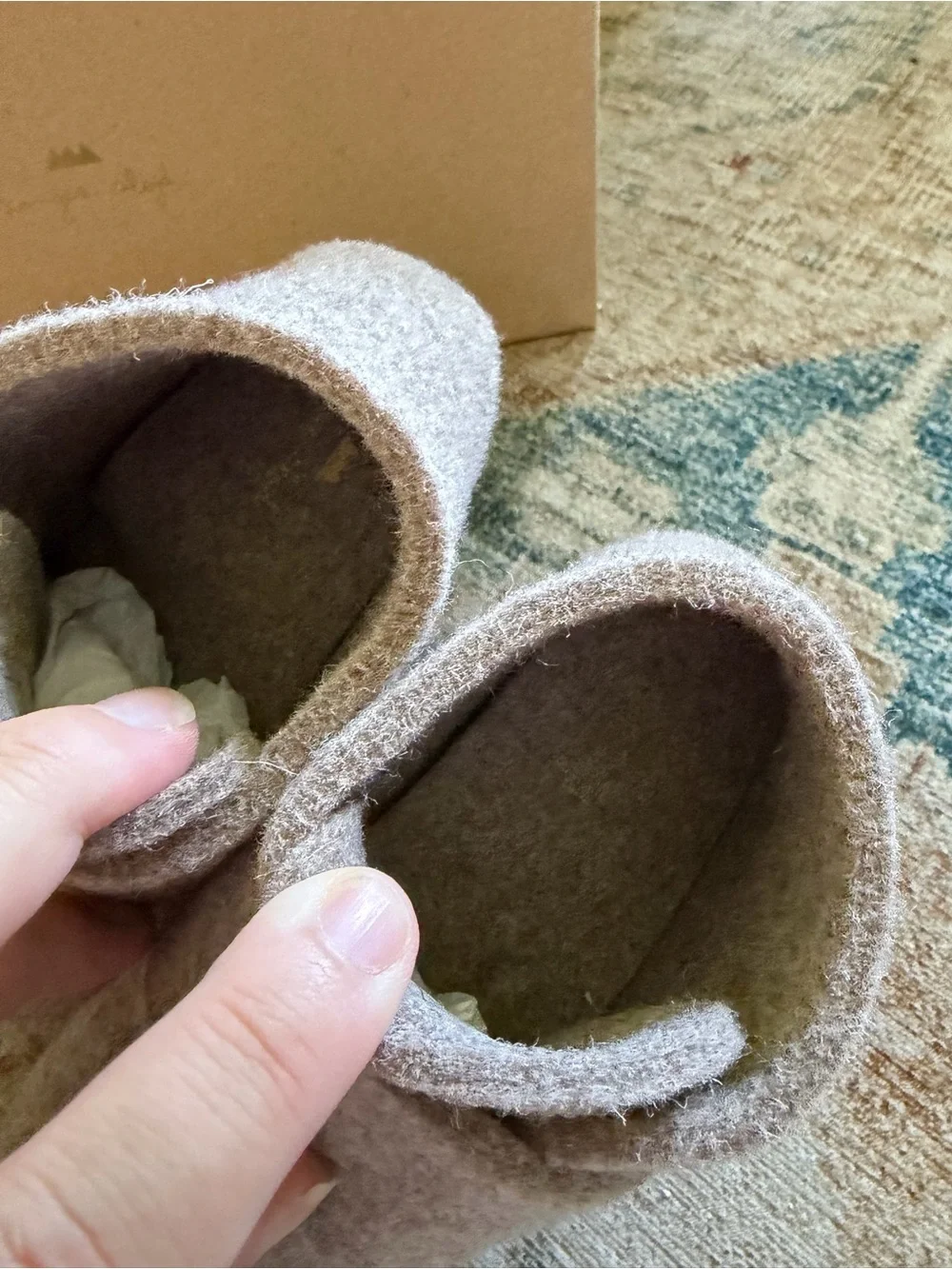 NIB Konges Sløjd Slippers Mamour Felt Footies 'Camel' $65 Euro 26, US 9.5